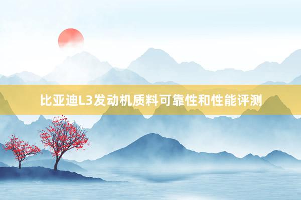 比亚迪L3发动机质料可靠性和性能评测